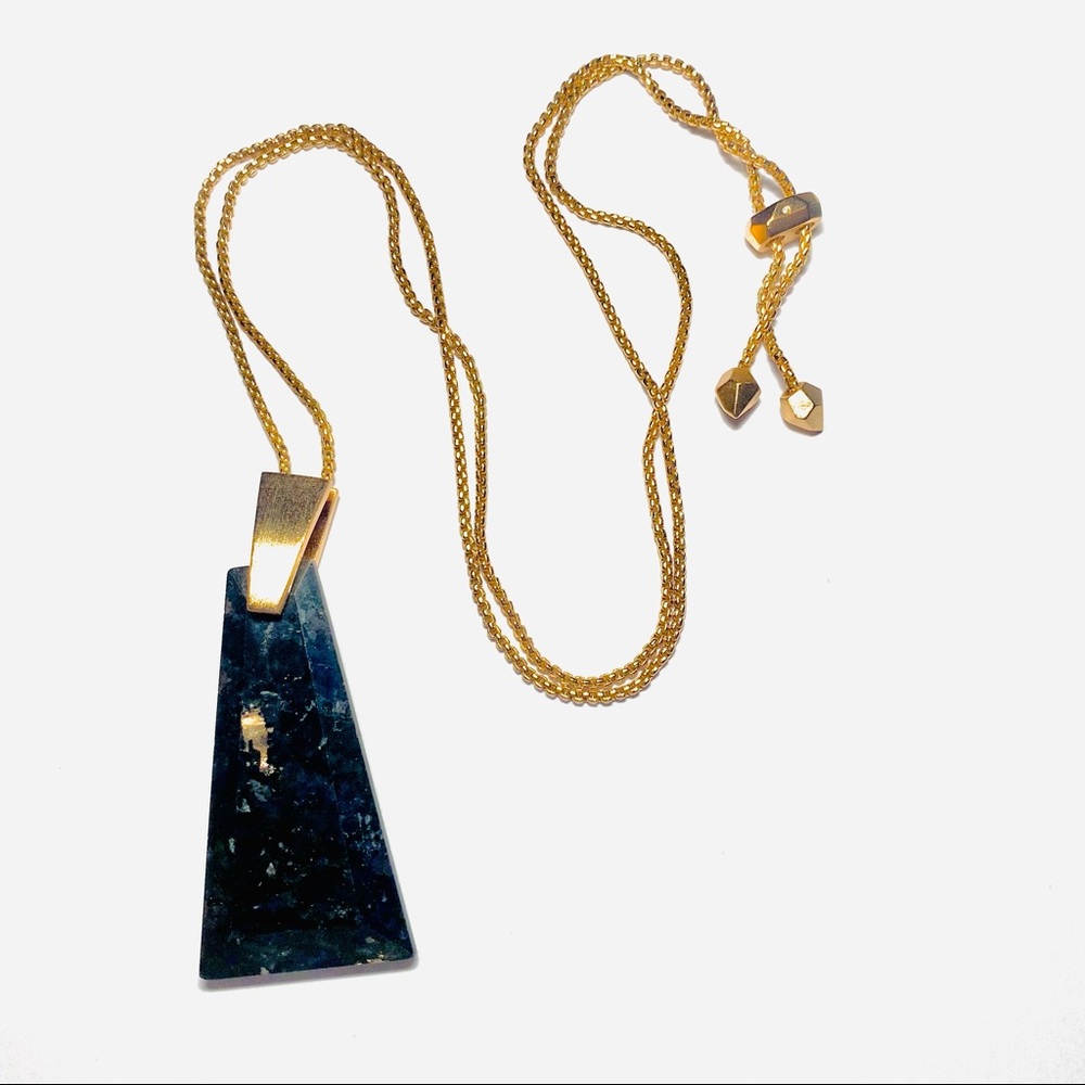 Kendra Scott Collins necklace with black granite stone